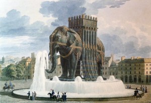 Elephant de la Bastille watercolor by Jean Alavoine